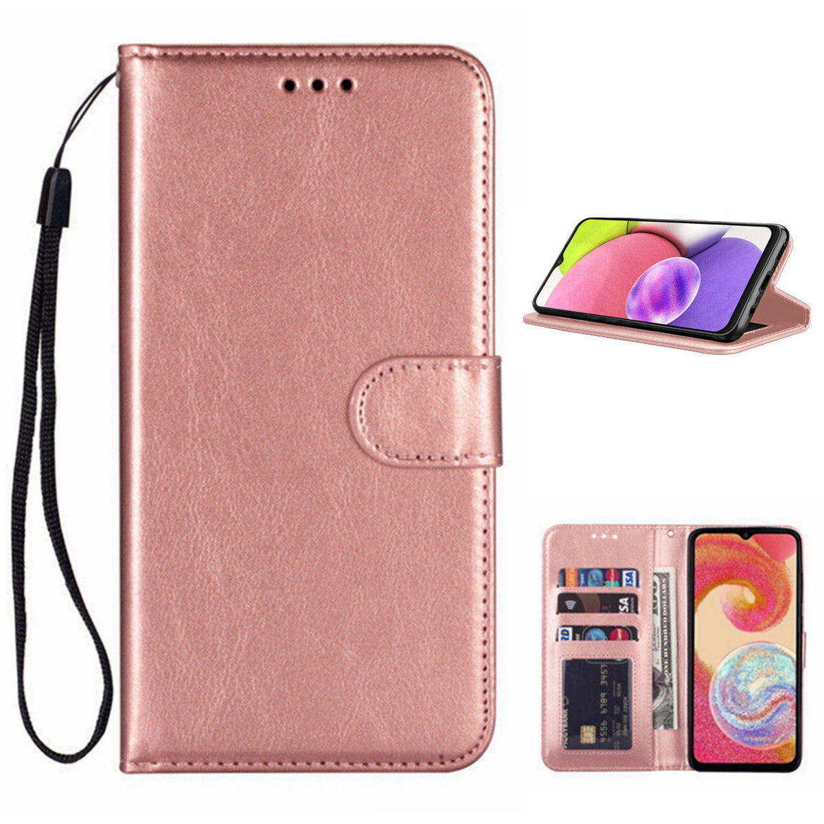 Leather Folio Wallet Case for Samsung Galaxy A05 Leather Folio Wallet Case for Samsung Galaxy A05